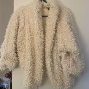 Express Cream Teddy Jacket Plush Oversized Style
